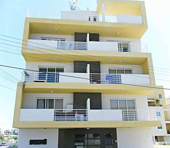Modern apartment building with elegant architecture in Vergina area, Larnaca