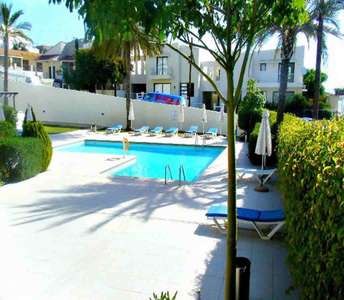 Communal swimming pool of a complex in Oroklini village, Larnaca