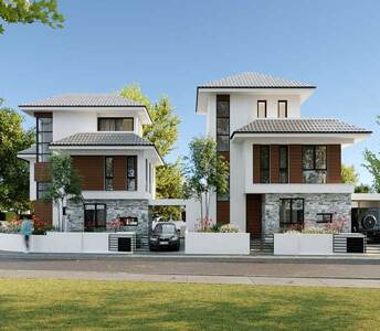 Newly built modern villas in Dhekelia tourist area, Larnaca