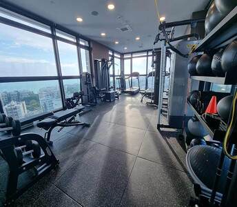 Private gym with modern fitness equipment, exclusively for the residents