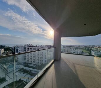 Balcony of the property in the Germasogeia tourist area with panoramic sea and city views