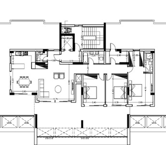 Architectural drawing of the penthouse featuring detailed floor plan