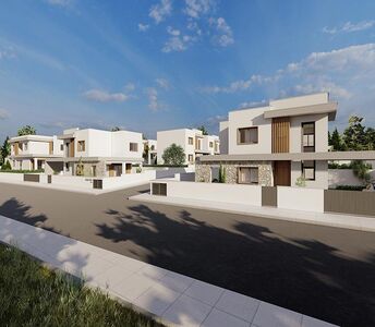 Contemporary houses with minimal architectural lines in the village of Souni