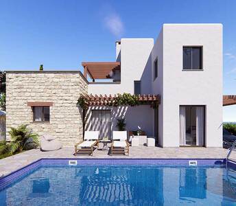 Seaside villa in Paphos province on a large plot with private pool