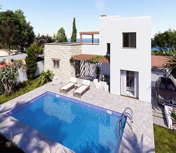 House with swimming pool in the village of Argaka