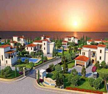 Gated coastal development in Paphos province with Mediterranean-style villas