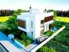House with a sleek design, featuring a spacious plot, swimming pool, and contemporary architectural elements