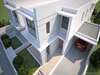 Aerial view of a modern home in the Larnaca district with sleek architecture and a concrete exterior